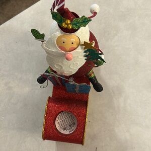 Beautiful Santa on a sleigh LED tealight holder